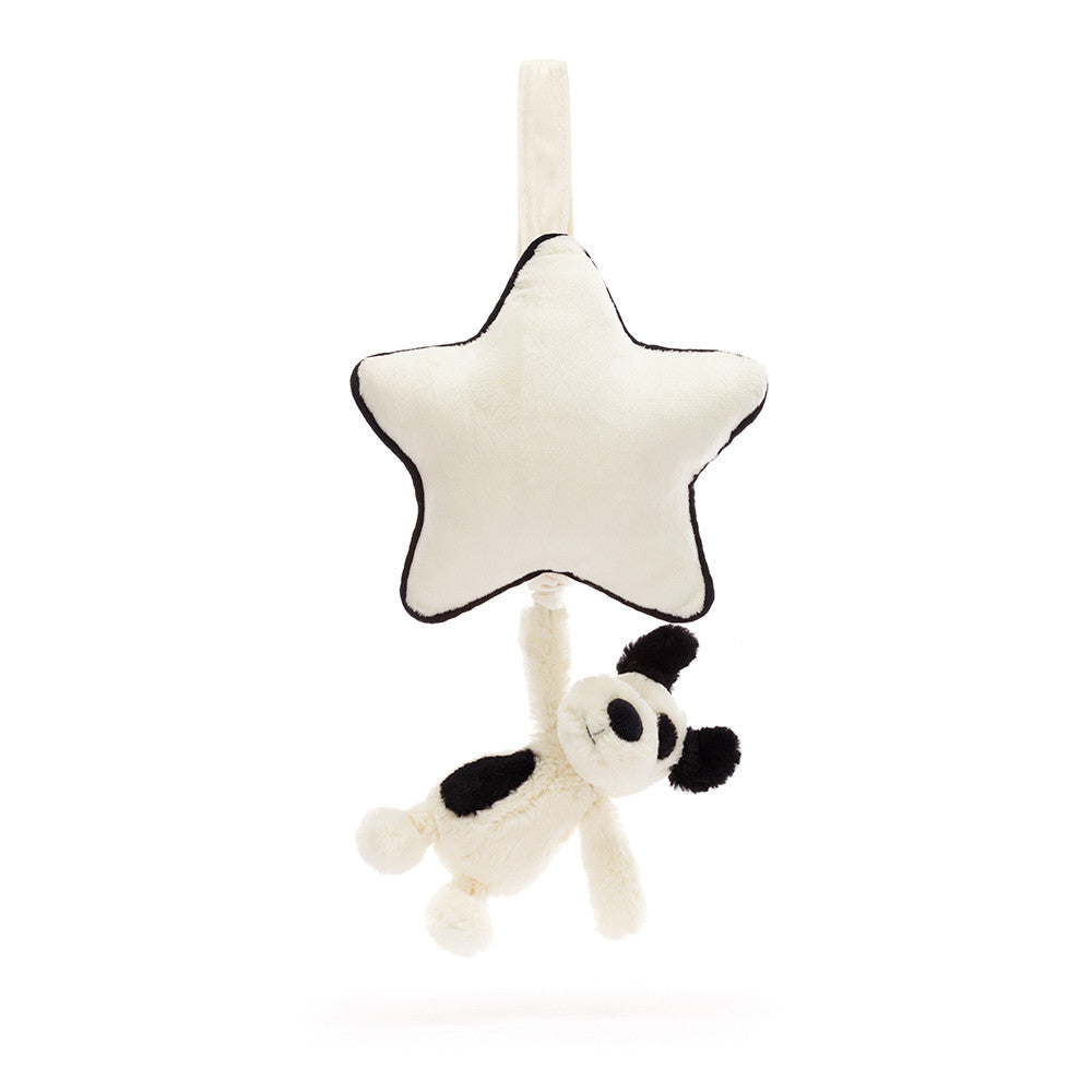 Bashful Rufferty Black & Cream Puppy Musical Pull