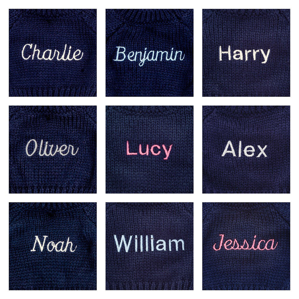 Bashful Rufferty Black & Cream Puppy with Personalised Navy Jumper