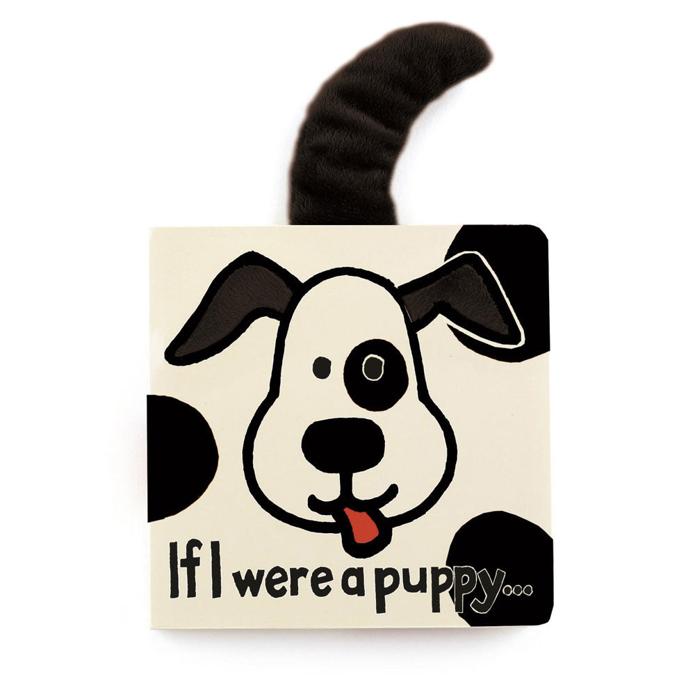 If I Were A Puppy Book and Bashful Rufferty Black & Cream Puppy Small
