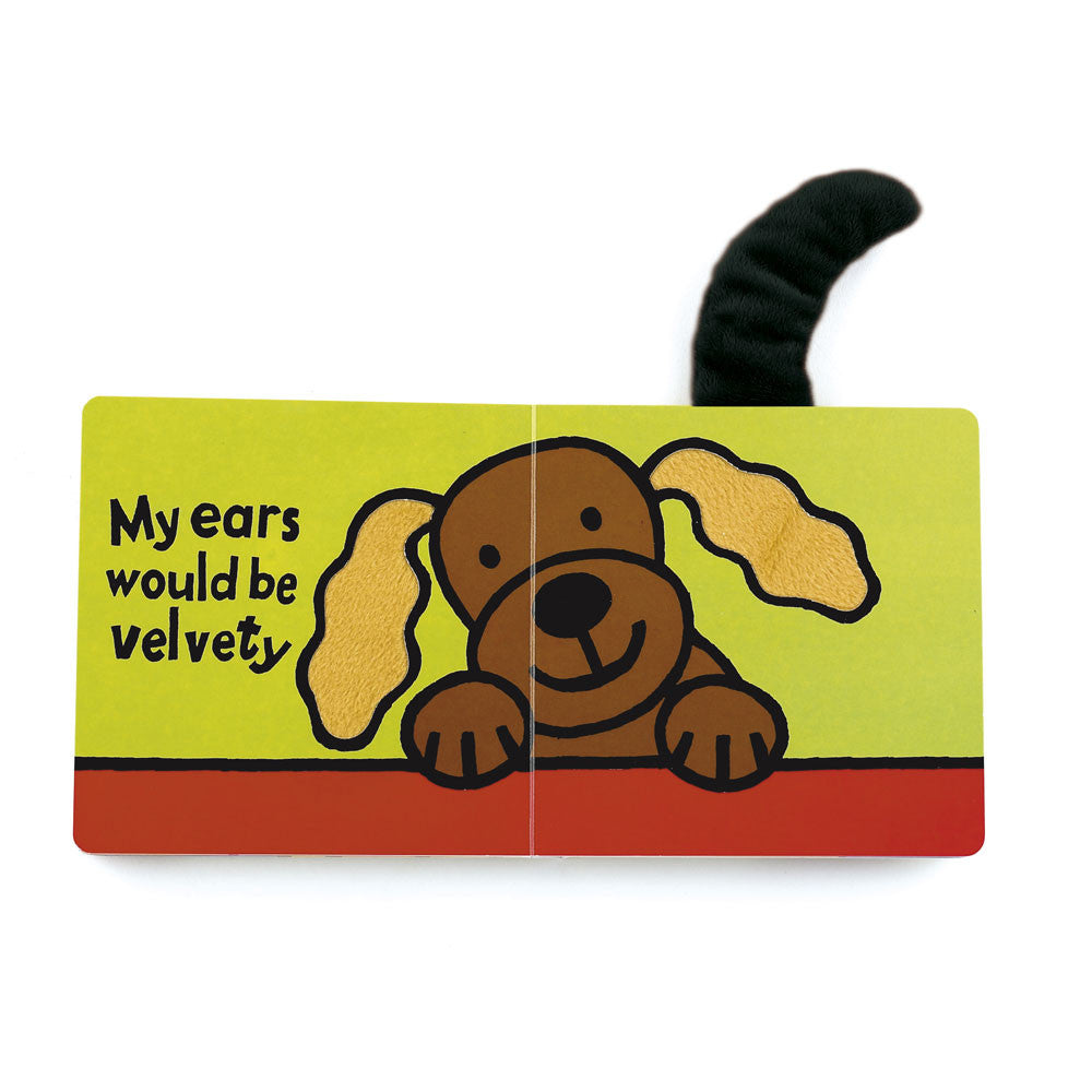 If I Were A Puppy Book and Bashful Rufferty Black & Cream Puppy Small